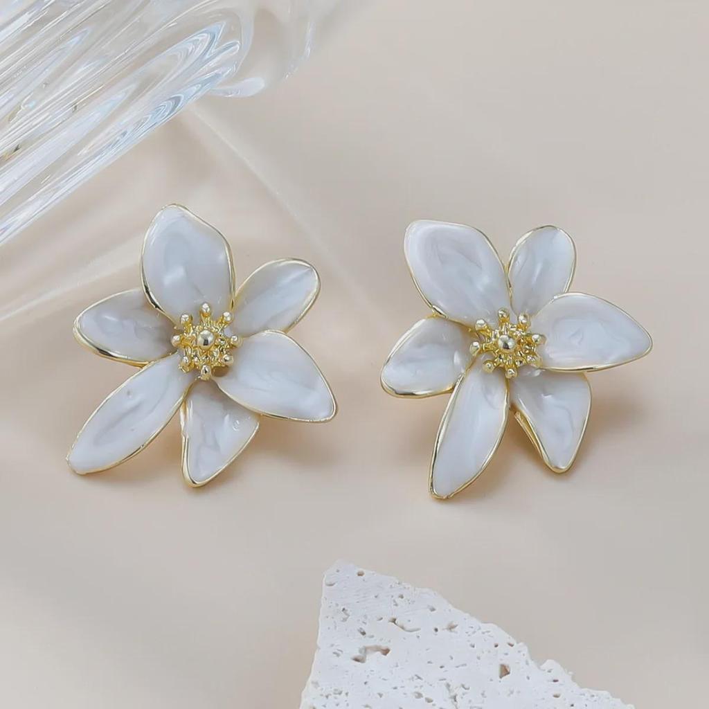 Alloy Floral Drop Earrings - European & American Style