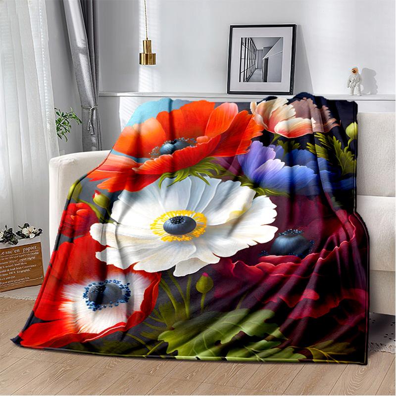 HD Pretty Flower Daisy Rose Chrysanthemum Blanket,Soft Throw Blanket for Home Bedroom Bed Sofa Picnic Travel Cover Blanket Kids