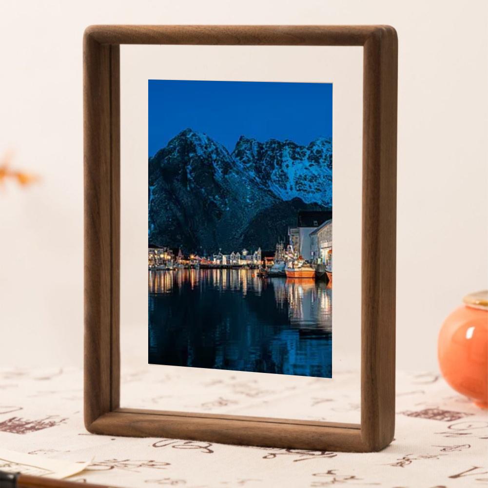 Solid Wood Double-Sided Frame with Acrylic Front Suitable for Photo and Calligraphy Display in Home and Workspaces