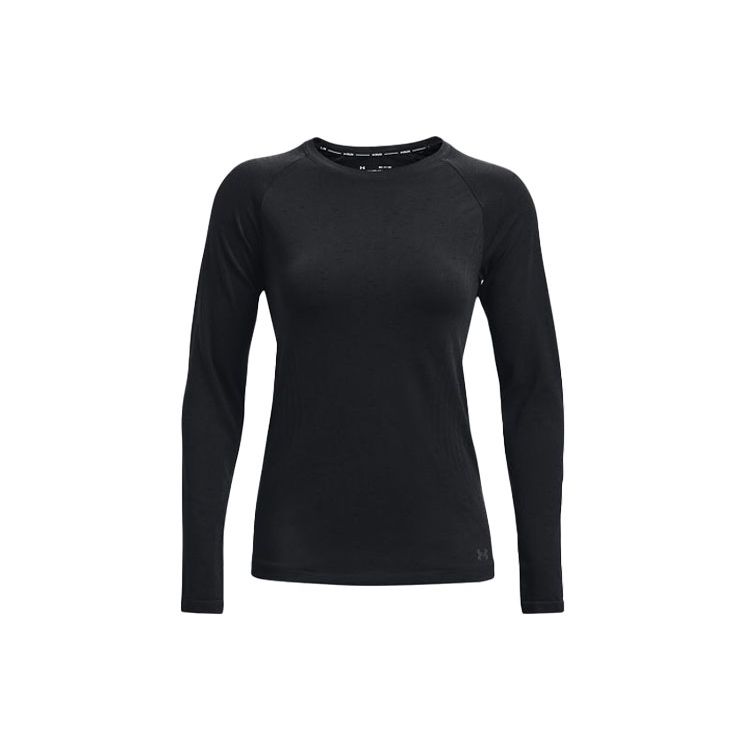 

Under Armour Solid Color Running Sports Crew Neck Long Sleeve Raglan T-Shirt Women Tops Black 1365627-001 S