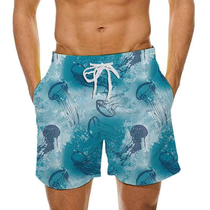 Men's 3D Print Shorts with Drawstring, Breathable & Versatile New Arrival