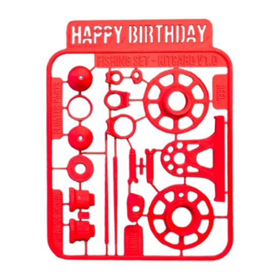 Fisherman's Birthday Greeting Card 3D Printed Greeting Card with Detachable Fishing Accessories Happy Birthday Card Gift for Fishing Enthusiasts