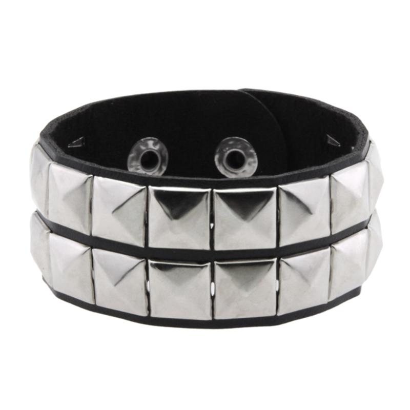 1 Stück Punk Goth Rock spitze Nieten Kegel Nieten Leder Manschette Armband Für Männer Hip Hop Frauen klobiges Armband Pulseras Schmuck