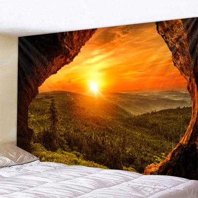 Rock cave sunrise τρισδιάστατη εκτύπωση ταπισερί ύφαλος βράχου σπηλιά με θέα θάλασσα τοίχο κρεμαστό σαλόνι υπνοδωμάτιο χωλ χωλ ταπετσαρία τοιχογραφία 6 μεγεθών