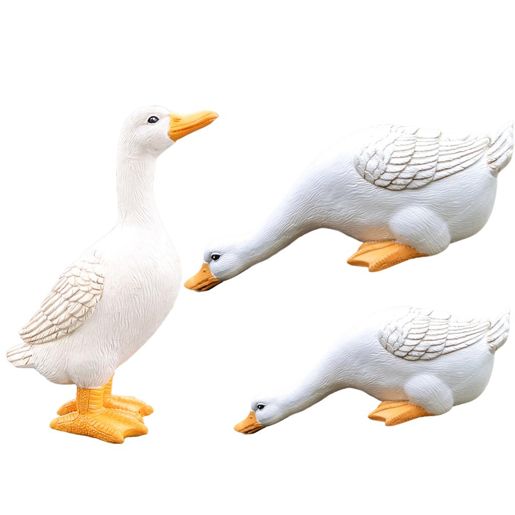 1/3pcs Spray Water Duck Sculptures Cute Resin Duck Garden Landscape Figurines Ornament Handicraft Holiday Gift Garden Lawn Decor