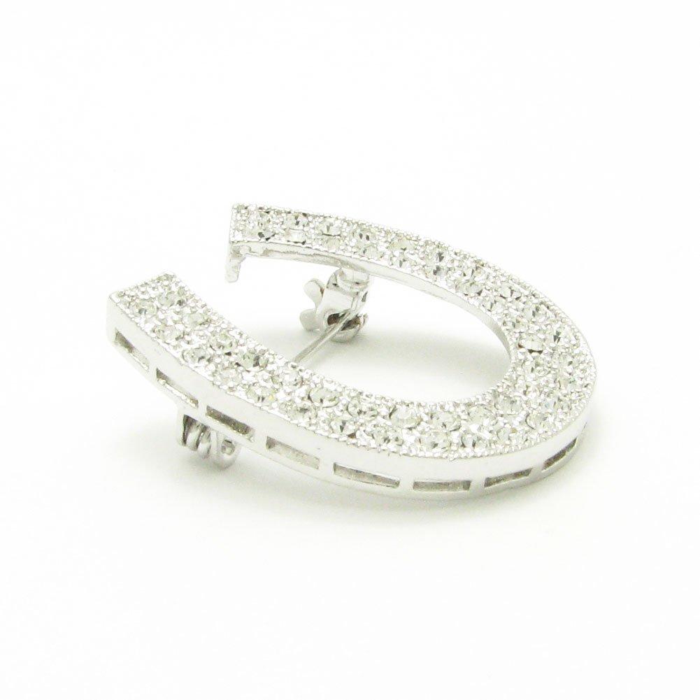 GEM Plus Horseshoe Brooch Lapel Pin for Men and Women KS45042 (Silver)