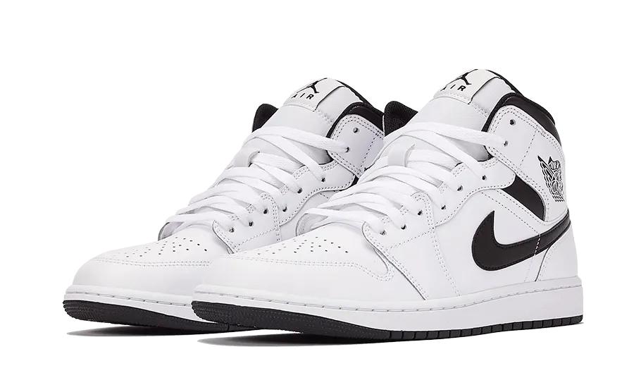 Air Jordan 1 Mid Balts Melns