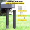 Mailbox Post, 43\" High Mailbox Stand, Black Powder-Coated Mail Box Post Kit, Q235 Steel Post Stand Surface Mount Post for Sidewalk and Street