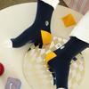 SNOOZY Volleyball Embroidered Socks (Navy Yellow)
