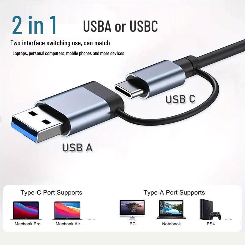 8-in-1 Dual-Use USB 3.0 Hub mit SD+TF-Kartenleser