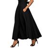 Maxi Skirt Bandage High Waist Tight A-Line Skirt Solid Color Large Hem