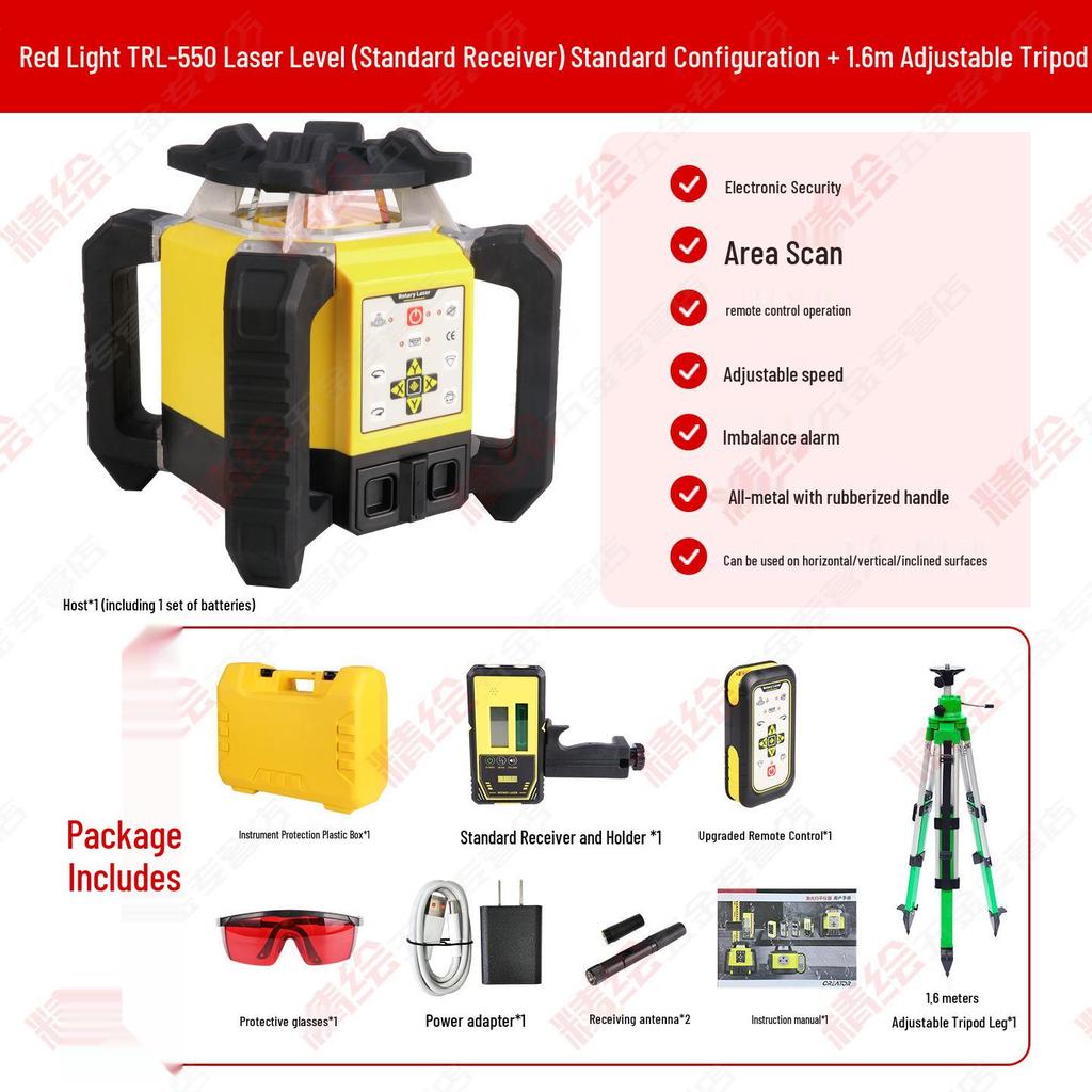 Creator Laser Level with Red and Green Light - Fully Automatic Electronic, Vertical and Horizontal Measurement, Shockproof Design