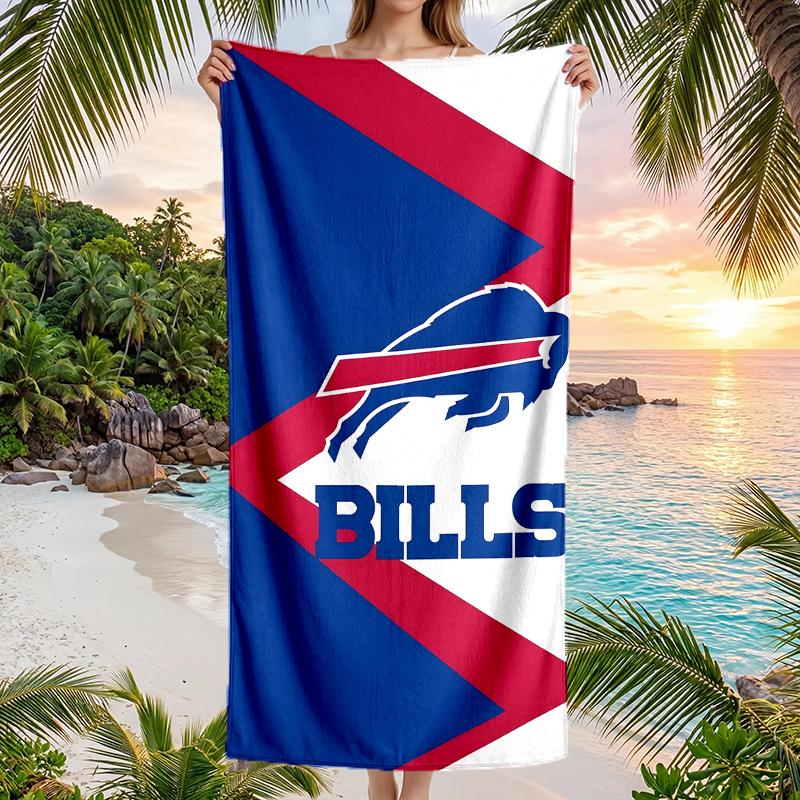 Bills Team Fashion Beach Towel: Ideal for Summer Adventures Soft, Absorbent and Quick Drying Suitable for Swimming and Bathing