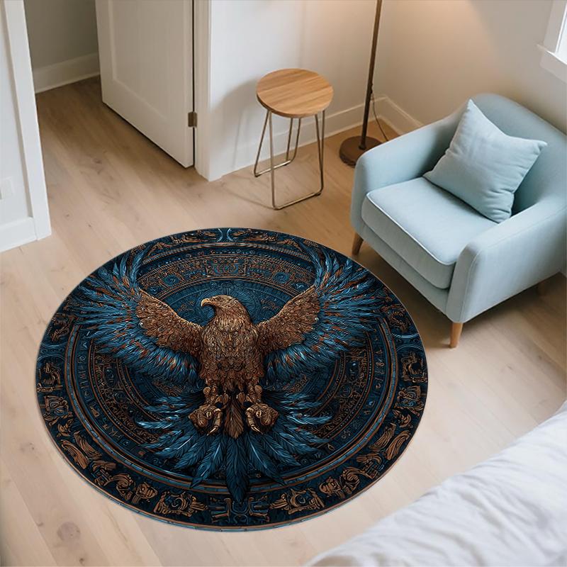 Viking Art pattern round rug,Carpet Rug for Living Room Bedroom Sofa Playroom Decor,Non-slip Floor Mat,Holiday Gifts and Birthday Gifts.