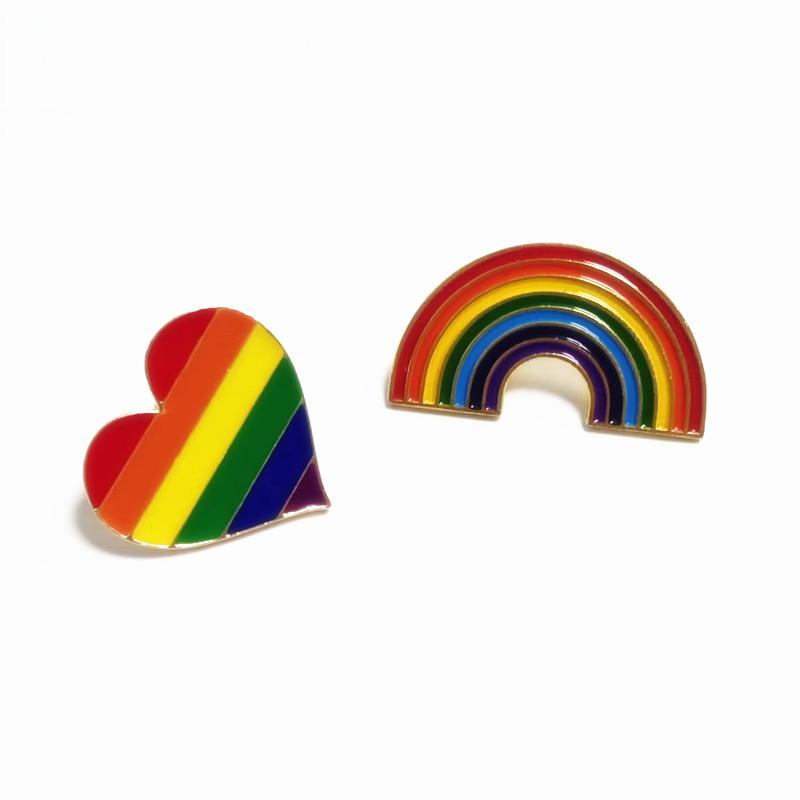 Geometric Arc Colorful Rainbow Stripe Creative Brooch for Women Brooches Pin Badges Alloy Backpack Icons Girls Jewelry Gift