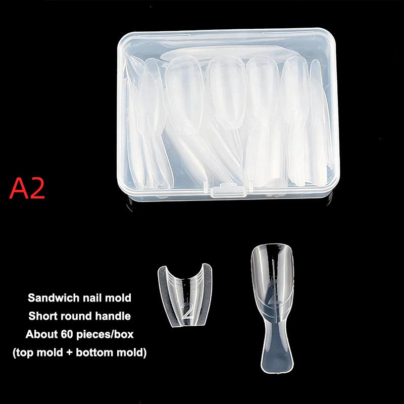 Original Sandwich Nails Dual Forms 60Pcs Nail Mold For Quick Salon Manicure Professional Use