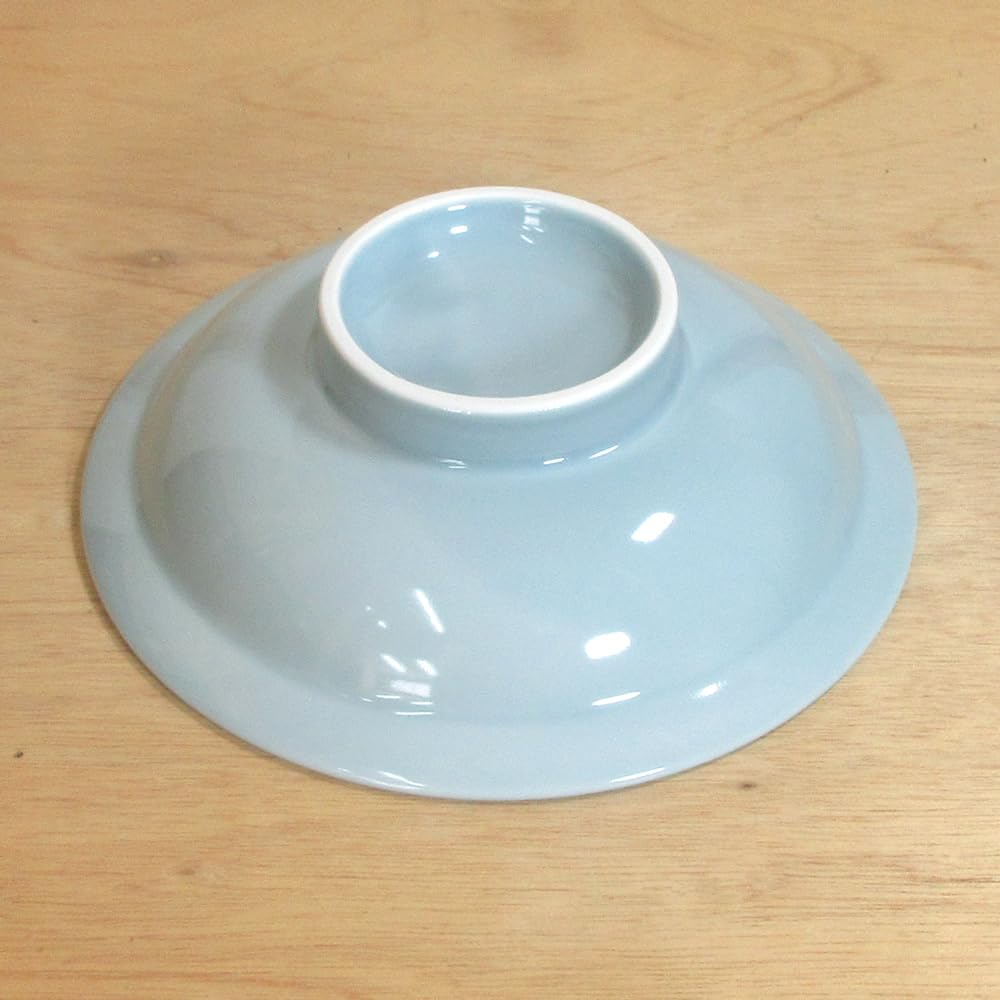 22cm Fried Rice Mino Chinese Commercial Use High-footed Plate, 7.0mm Round, Dish, Celadon, Blue-tinted, Ware, Tableware,