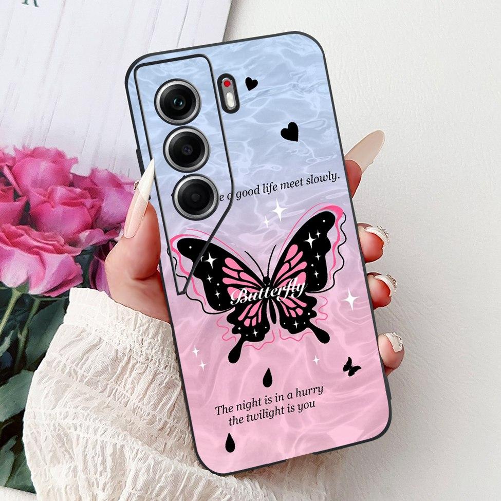 For Tecno Camon 40 Case CM5 Silicone Cute Cat Fashion Flowers Funny Painted Back Cover For Techno Camon 40 Phone Case Bumper