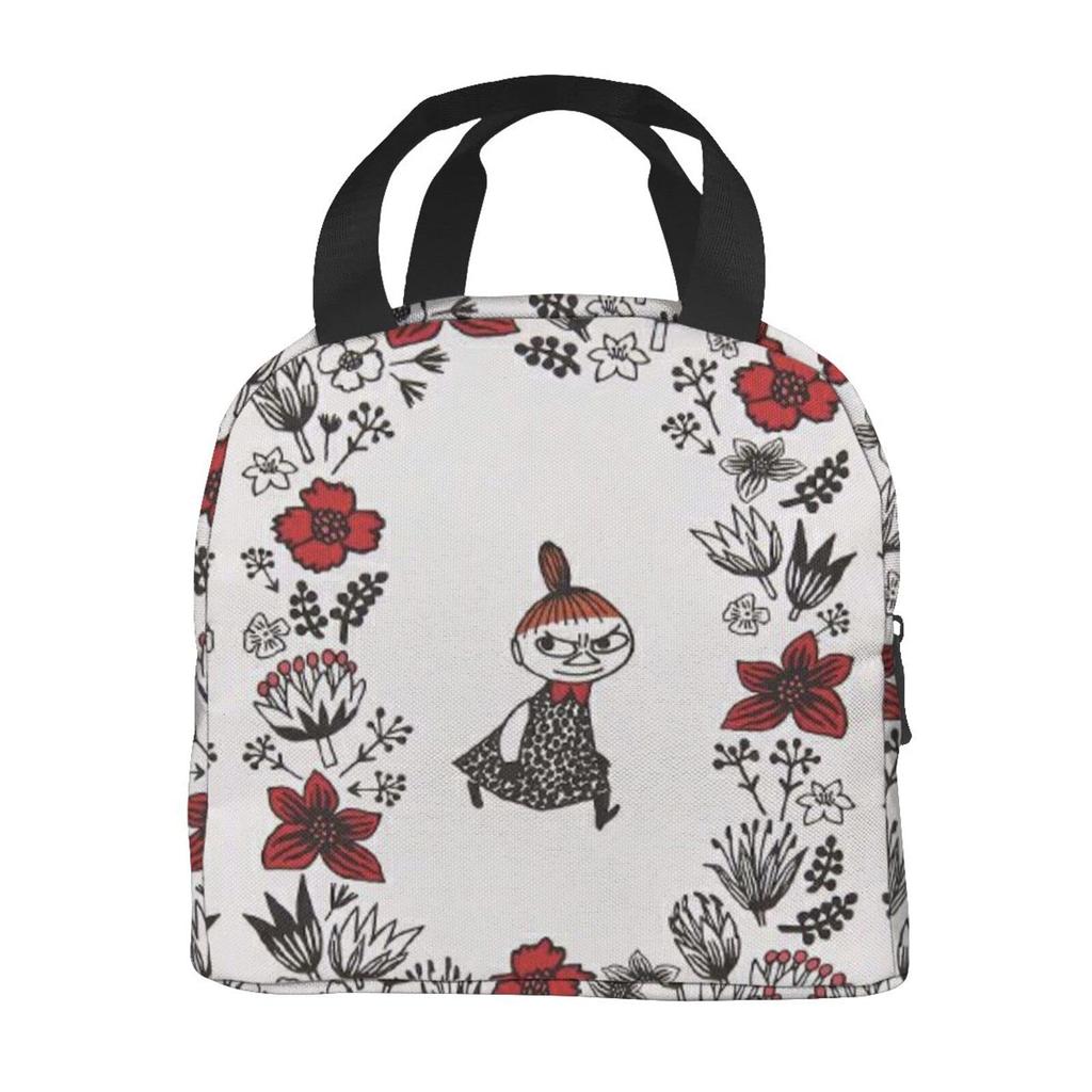 Moomin Little My Lunch Bag with Insulated Clasp Closure and Zipper, Compact and Stylish, Portable, Thermal Lunch Bag, Soft Cooler Bag, ToteEco Bag,