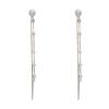 Korean Style Versatile Pearl Tassel Earrings - Slimming Effect, Chic & Sweet Design