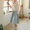 Peulaudeumali Pm_A-Line Midi Flare Skirt_Blue