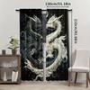 Set Of 2 Tai Chi Dragon Print Curtain Home Decor Window Bedroom Office Kitchen Living Room Study Curtains Made Polyester Treatment