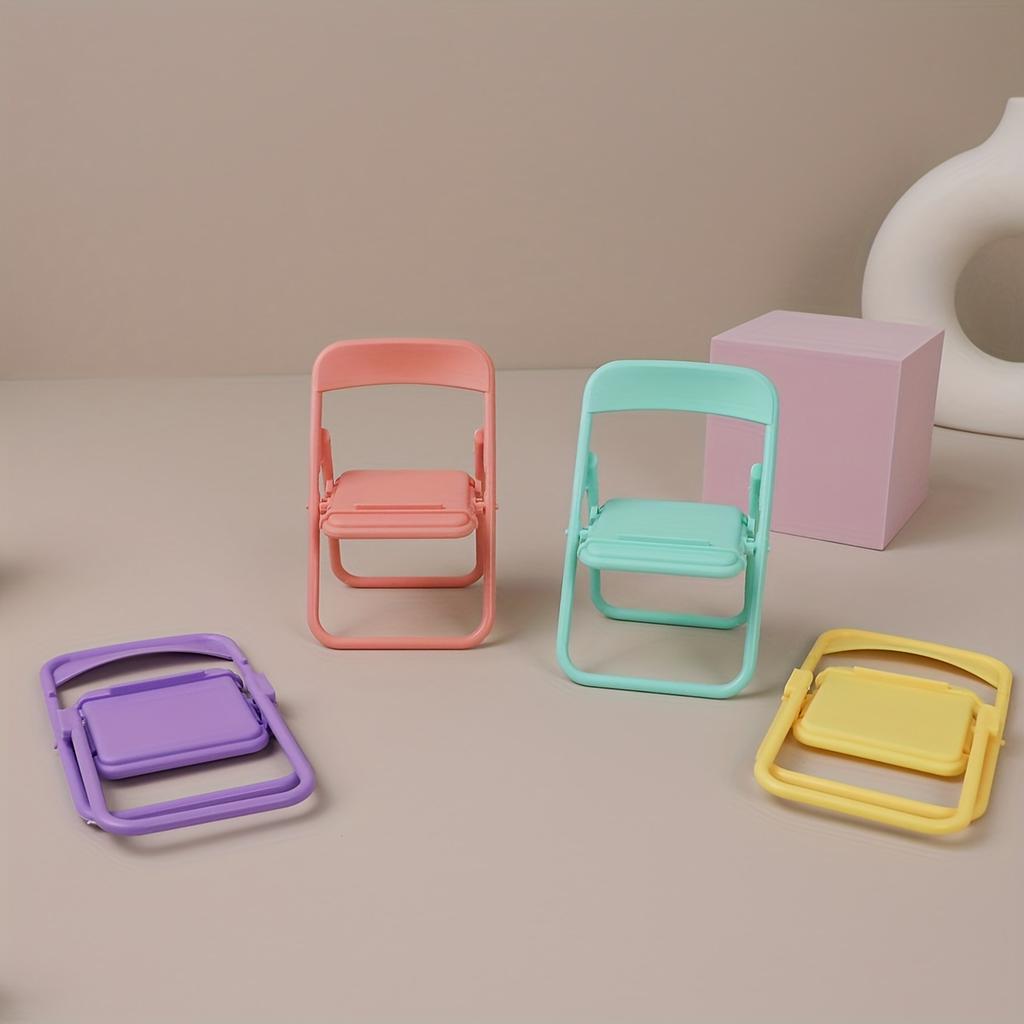 4 Stück Niedlich Süß Kreativ Desktop Mini Stuhl Ständer Kann Als Dekorative Ornamente Verwendet Werden Faltbar Faul Drama Handyhalter Gif
