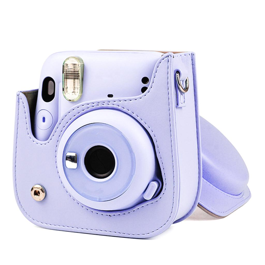 PU Leather Case Bag with Shoulder Strap for Fujifilm Instax Mini 11 CameraPurple