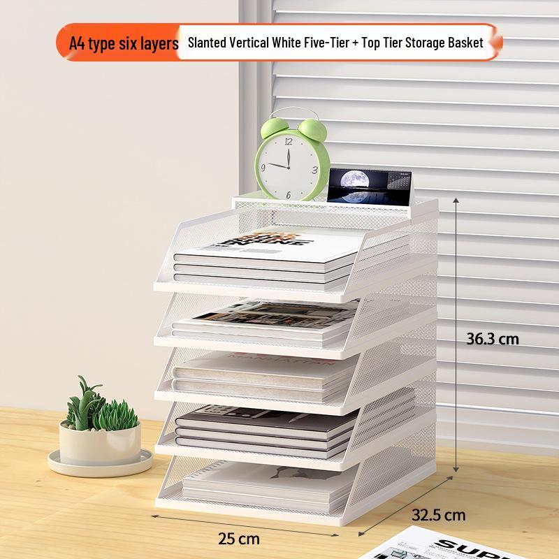 A3A4 Metall Desktop Aktenorganizer Rack - Büroarbeitsplatz Dokumentenhalter