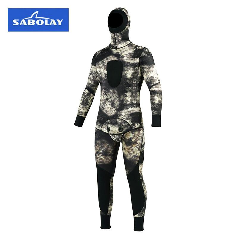 Mens Womens Camo Neoprene Wetsuit Diving Snorkeling Spearfishing Thermal Protection 1.5-7mm BSCI Certified
