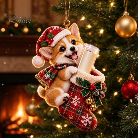Gift Idea for Grandchildren Christmas Cute Animal Cash Ornament, 2D Flat Squirrel Fox Rabbit Dog Raccoon Teenagers Money Holder Acrylic Xmas