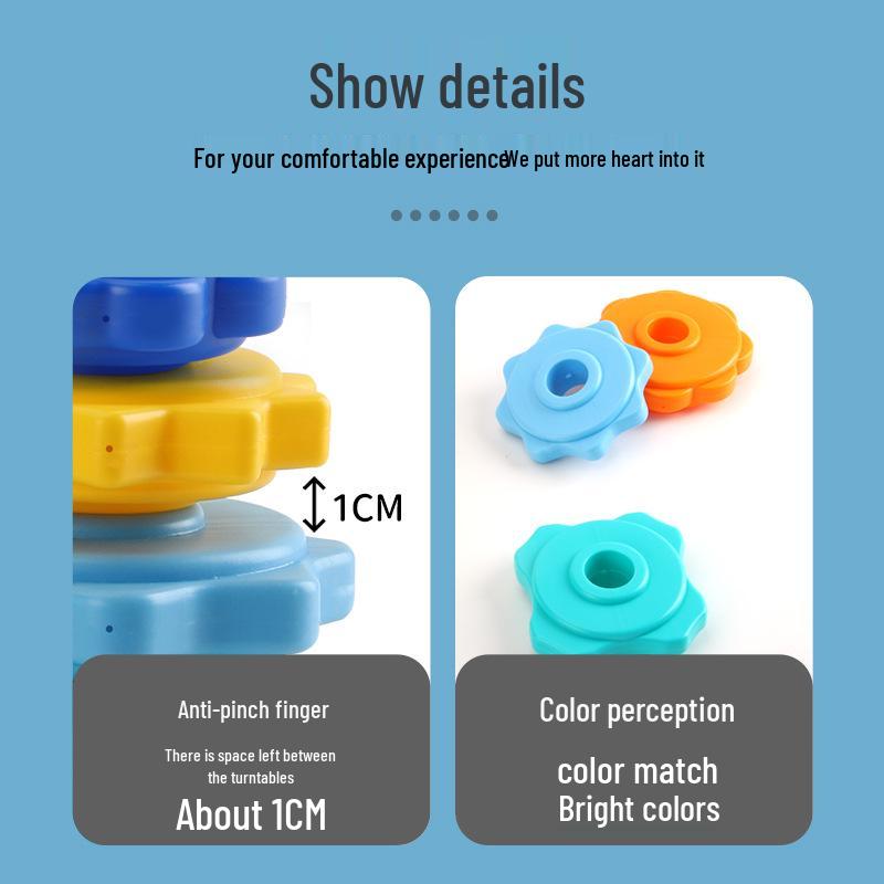 Colorful Rainbow Stacking Rings - Educational Infant Learning Toy
