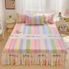 All Season Universal Ruffle Edge Single Bed Cover Printed Cotton Bed Skirt Three Piece Set Soft Comfortable Bedding Bedspread