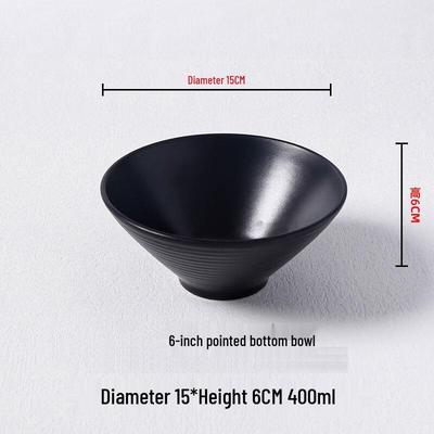 Black 6-inch Melamine Noodle Bowls (5-Pack)