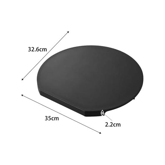 Yamazaki Jitsugyo Dishwasher Safe Magnet Antibacterial Cutting Board Round L Black W35 X D32.6 X H2.2cm Tower Floating Storage Wall Storage Free