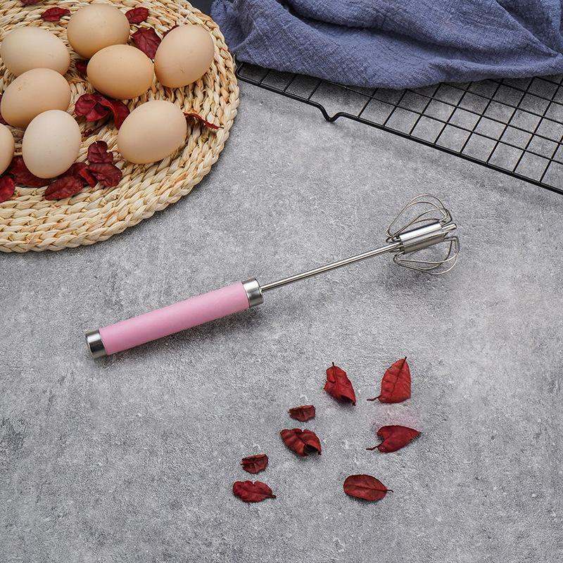 Stainless Steel Household Semi-Automatic Rotating Egg Beater Push-Type Egg Cream Baking Stirring Stick Manual Egg Beater