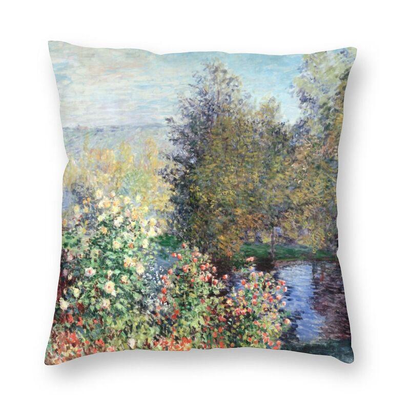 Claude Monet Printing Square Throw Pillow Cover Home Decor Printed World Famous Landscape Painting Cushion Cover For Living Room