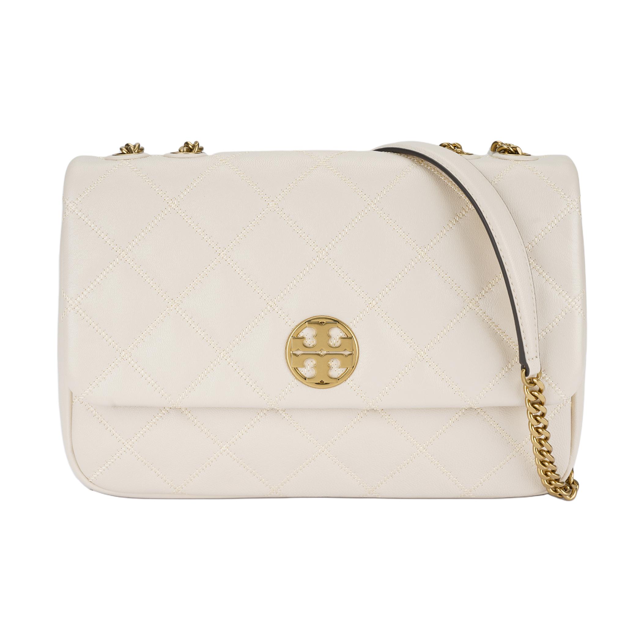 

Tory Burch Willa Leather Shoulder Bag With Metal Logo Women shoulder bag White 148244-WHITE Basic Set (Bag+Dust Bag)