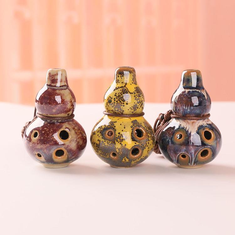 Six-Hole Ceramic Ocarina Leaf Flute - Popular Scenic Spot Souvenir and Musical Toy