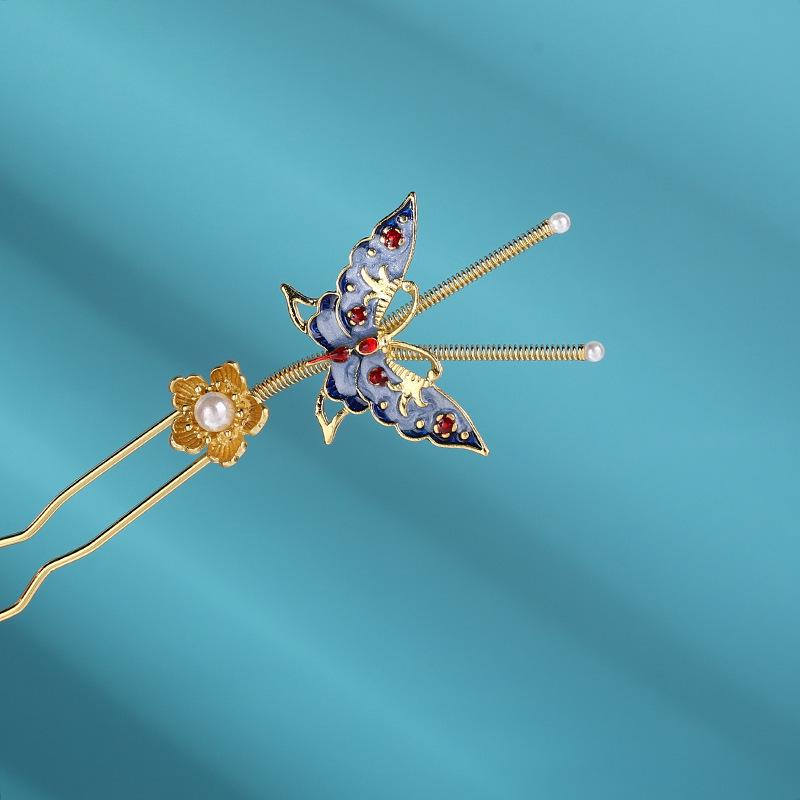 Kovová sponka do vlasů ve starobylém stylu s třásní - Elegantní ozdoba hlavy Hanfu pro každodenní nošení