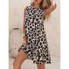Summer Elegant Sleeveless Leopard Print Bodycon Tank Dress Streetwear Fashion Casual