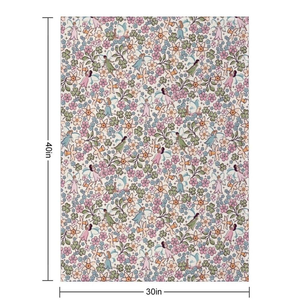 Spring Fairies - Ivory Throw Blanket Decorative Beds Beach Blankets Ands Blankets Sofas Of Decoration Blankets