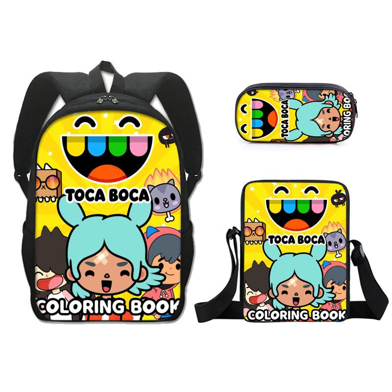 Iconic Distinctive Cool The Midnight Gospel 3D Pattern 3pcs/Set pupil Schoolbags Outing Laptop Daily Pack Sling Carrier Pen Case