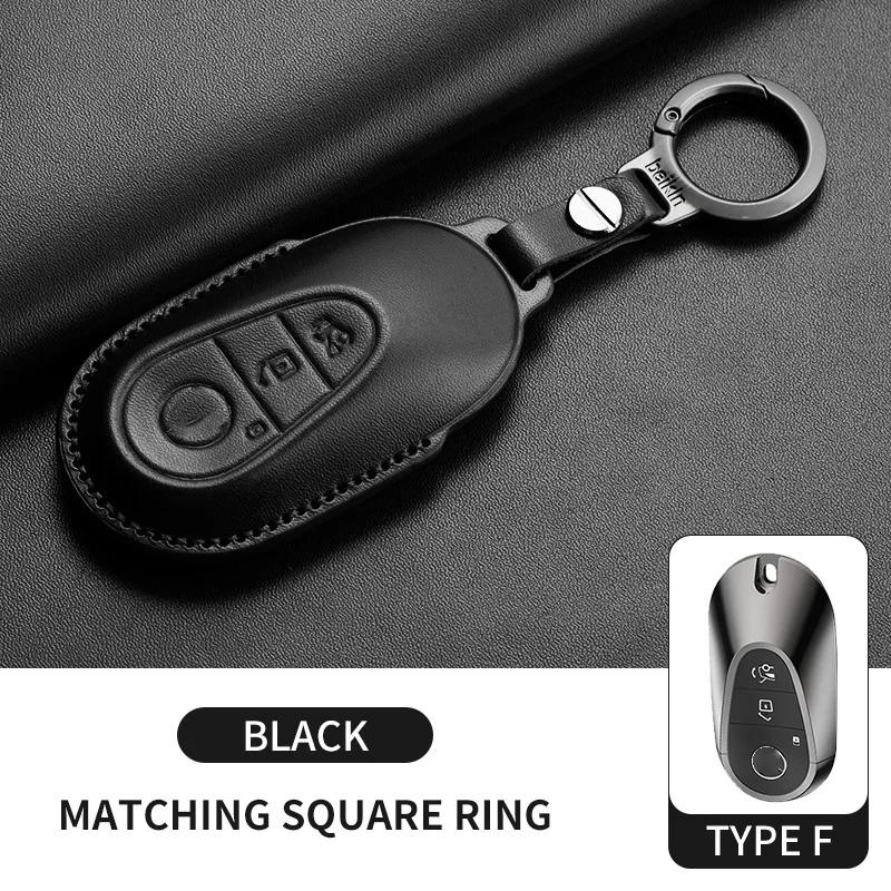 Leather Car Key Case Cover For Mercedes Benz E C G M R S Class W204 W212 W176 GLC CLA GLA AMG 2025 Key Shell Car Accessories