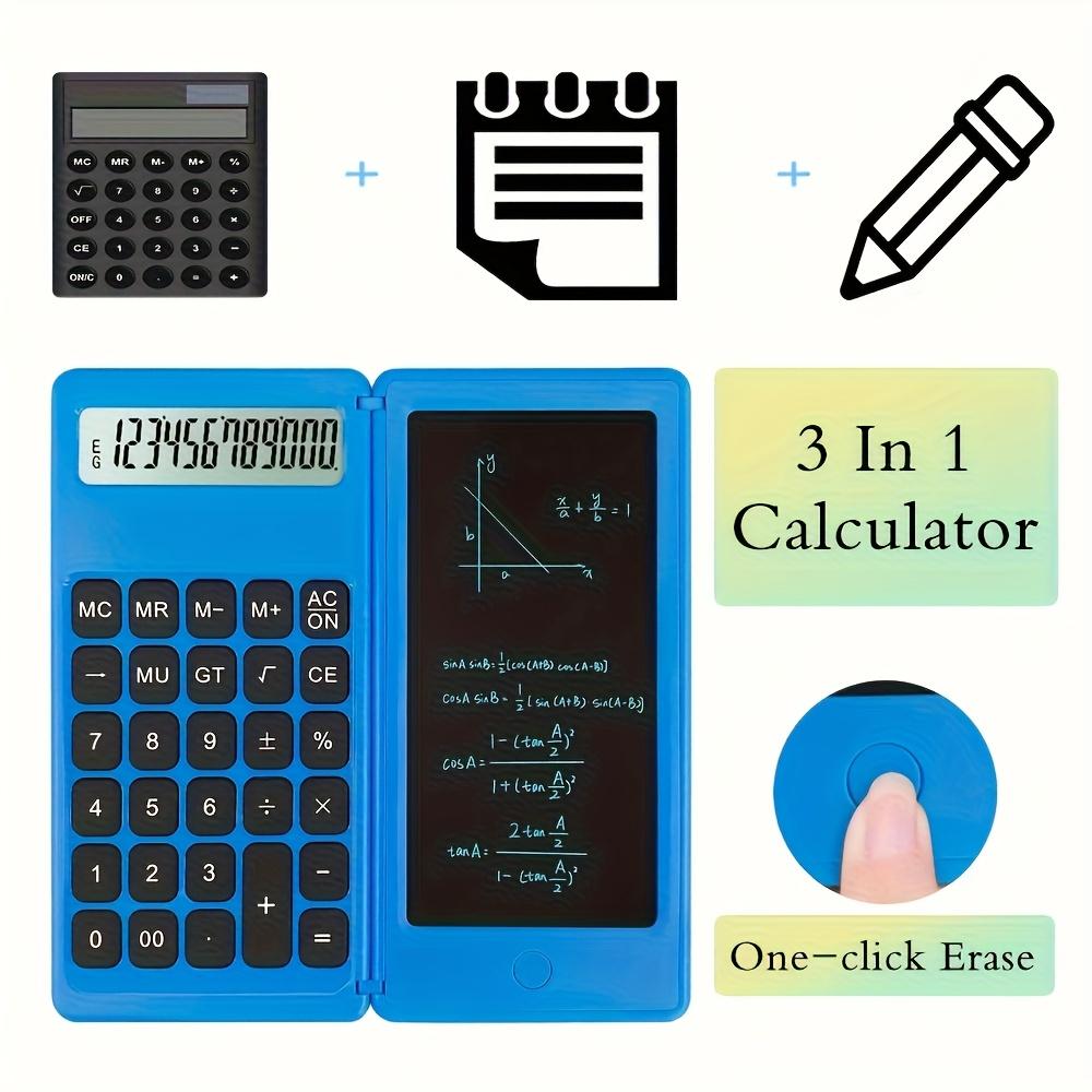 Calculator Pliabil cu Blocnotes și Stylus - Ecran LCD Mare, Calculator Portabil de Matematică de Bază pentru Studenți, Rechizite Școlare, Offi