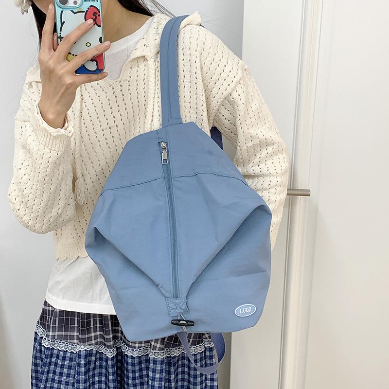 

Нишевый студенческий школьный рюкзак на два плеча, новый, большой вместимости, крутая повседневная дорожная сумка-мессенджер, модный рюкзак для девочки синий