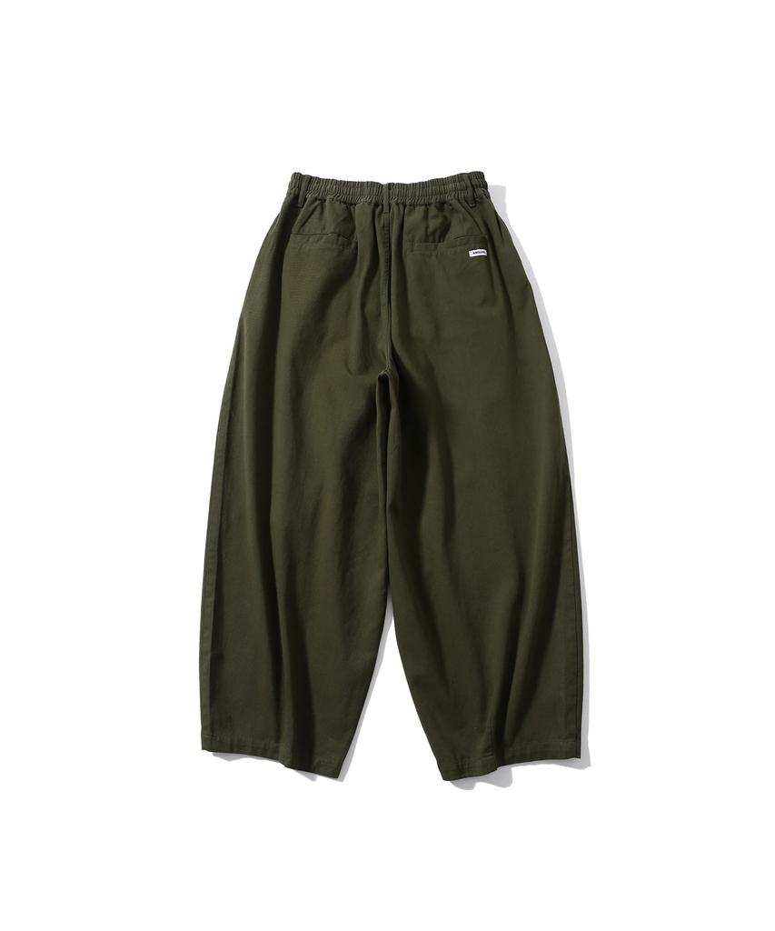 ANGLAN Long Tuck Wing Balloon Pants - Khaki
