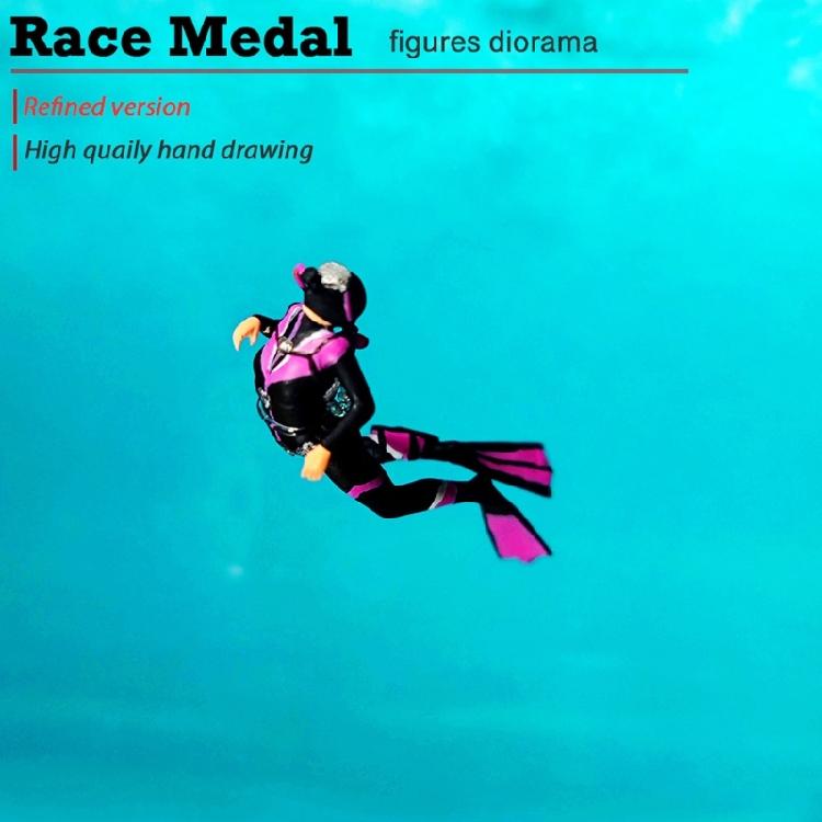 Miniature Sea Diver Resin Figurine 1:64 Scale Diving Figure Model Collectible For Dioramas Layout Display And Decors
