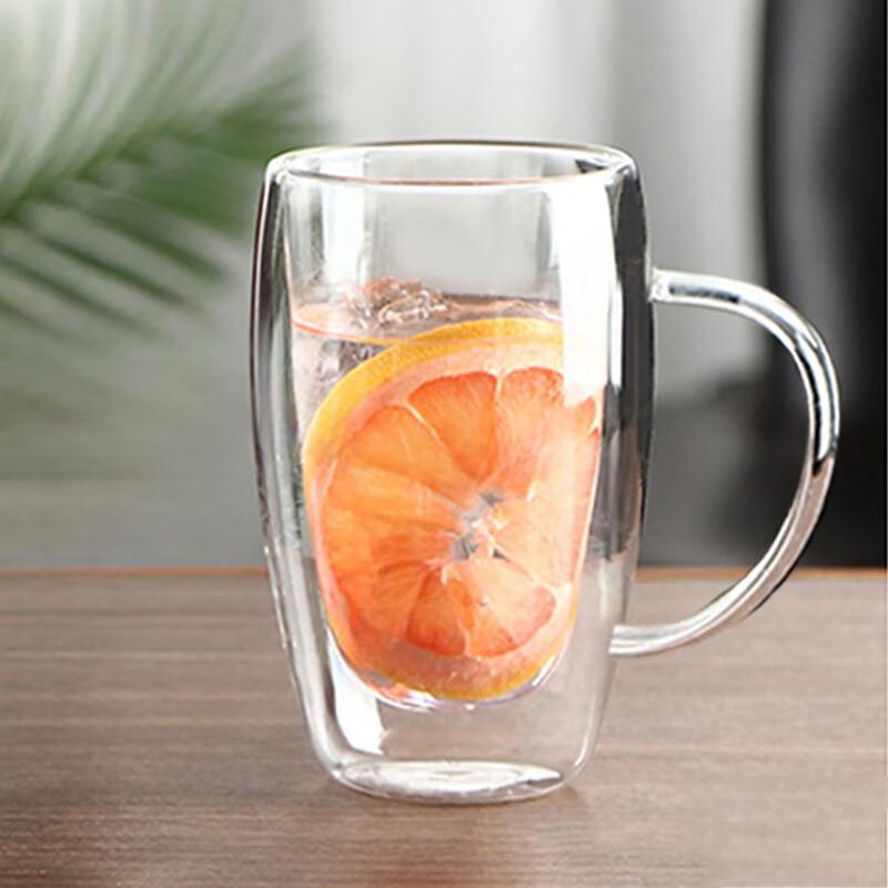 Zhenqi Goose Egg Double Wall Glass Mug with Handle
