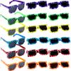 18-Pack Miner Party Pixel Gamer Sunglasses Pixelated Glasses For Kids Adults Pixelated Style Game Player Birthday Party Favors